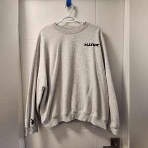 PLAYBOY Light Gray Crewneck Sweater